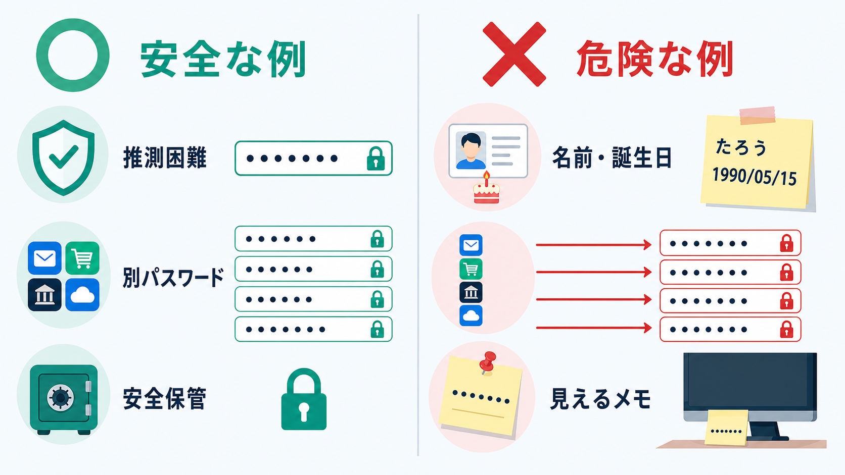 安全性は文字列そのものだけでなく、使い方にも左右されます。