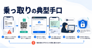 アカウント乗っ取りが起きる典型的な流れ