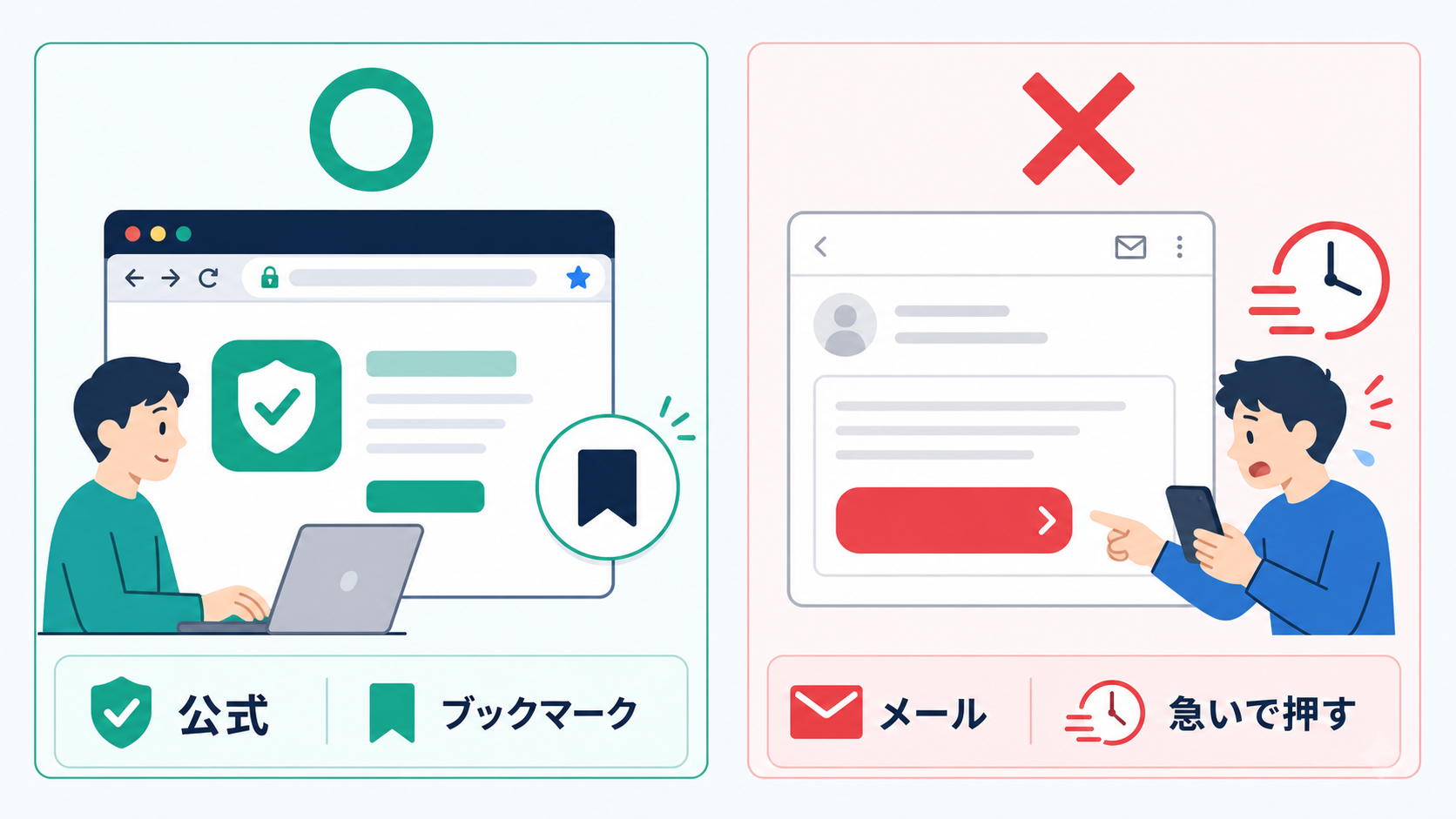 リンクを押す前に、開く経路を選び直すことが有効です。