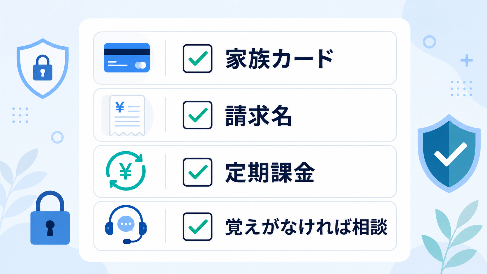 不正利用かどうかを決めつける前に、基本項目を確認します。
