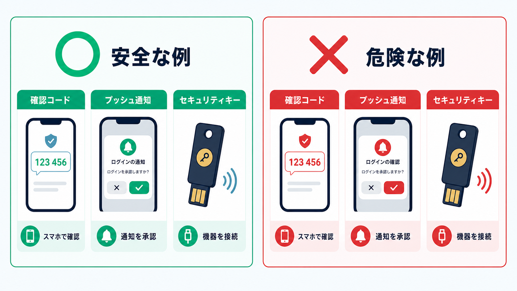 2要素認証には複数の方式があります。