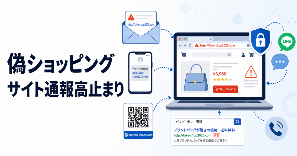 悪質なショッピングサイトの通報が2025年も高止まり、検索結果やメール・SMSのURLに注意